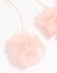Gold Wire Pink Floral Drop Earrings - link has visual effect only