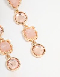 Gold Pink Molten Textured Drop Earrings - link has visual effect only