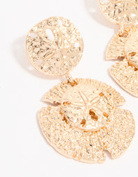 Gold Sand Dollar Drop Earrings - link has visual effect only