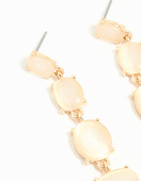 Gold White Stone Multirow Drop Earrings - link has visual effect only
