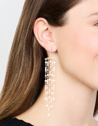 Gold Pearl & Pink Beaded Drop Earrings - link has visual effect only