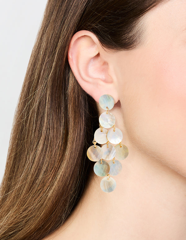 Genuine Shell Chandelier Drop Earrings