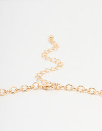 Gold Rose Stone Hexagon Choker Necklace - link has visual effect only