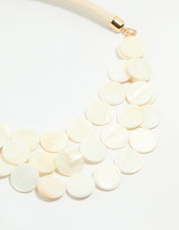 Gold Genuine Shell Layered Disc Cord Necklace - link has visual effect only