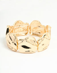 Gold Textured Leaf Stretch Bracelet - link has visual effect only
