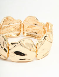 Gold Textured Leaf Stretch Bracelet - link has visual effect only