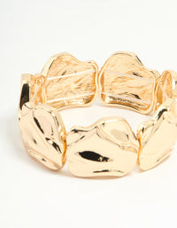 Gold Textured Leaf Stretch Bracelet - link has visual effect only