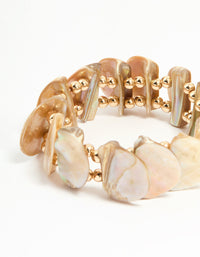 Genuine Shell Circle Stretch Bracelet - link has visual effect only