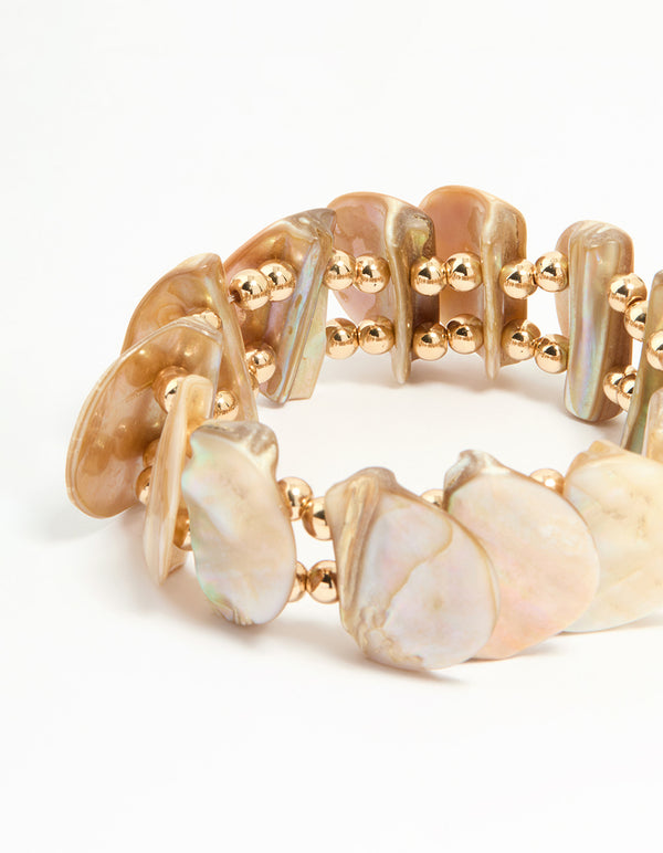 Genuine Shell Circle Stretch Bracelet