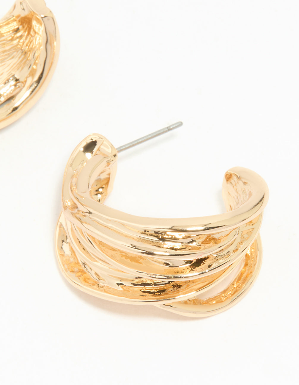 Gold Vine Wide Hoop Earrings