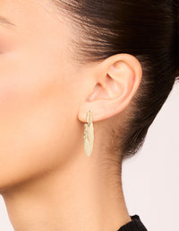 Gold Wrapped Thin C Hoop Earrings - link has visual effect only