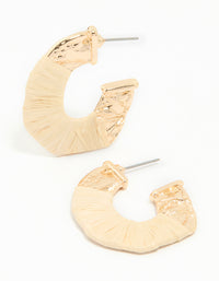 Gold Wrapped Thin C Hoop Earrings - link has visual effect only