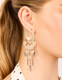 Gold Cascading Disc Hoop Earrings - link has visual effect only