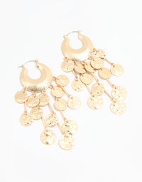 Gold Cascading Disc Hoop Earrings - link has visual effect only