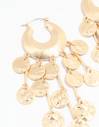Gold Cascading Disc Hoop Earrings - link has visual effect only