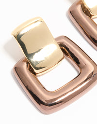 Gold Large Doorknocker Stud Earrings - link has visual effect only