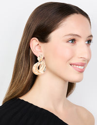 Gold Twisted Loop Drop Earrings - link has visual effect only