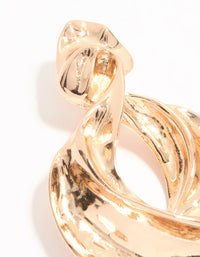 Gold Twisted Loop Drop Earrings - link has visual effect only