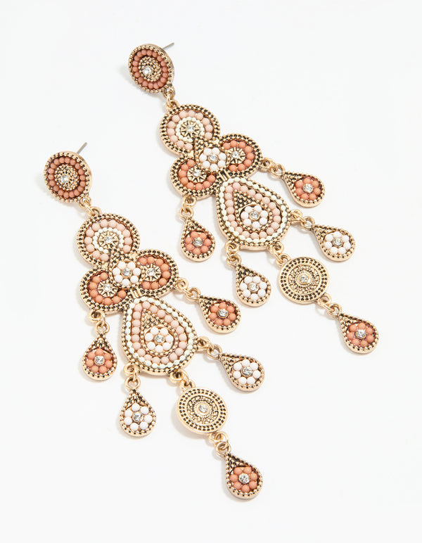 Gold Beaded Bug Seed Earrings