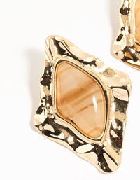 Gold Stone Molten Stud Earrings - link has visual effect only