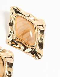 Gold Stone Molten Stud Earrings - link has visual effect only