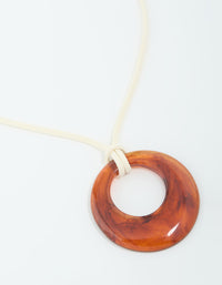 Brown Donut Pendant Cord Necklace - link has visual effect only