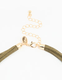 Gold Linked Layered Cord Necklace - link has visual effect only