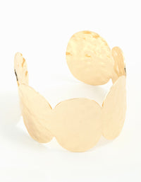 Gold Circle Hammered Wrist Cuff - link has visual effect only