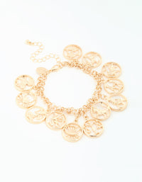 Gold Zodiac Signs Charm Bracelet - link has visual effect only