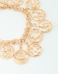 Gold Zodiac Signs Charm Bracelet - link has visual effect only