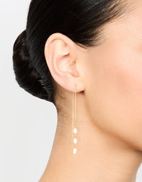 Gold Pearl Beaded Threader Earrings - link has visual effect only