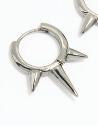 Gunmetal Triple Spike Huggie Earrings - link has visual effect only