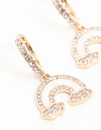 Gold Diamante Rainbow Cloud Huggie Earrings - link has visual effect only
