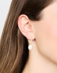 Gold Freshwater Pearl Huggie Earrings - link has visual effect only