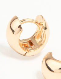 Gold Thick Short Mini Huggie Earrings - link has visual effect only
