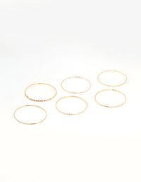 Gold Textured Thin Bangles 6-Pack - link has visual effect only