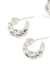 Silver Braided Hoop Earrings 3-Pack - link has visual effect only