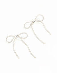 Silver Chain Bow Earrings - link has visual effect only