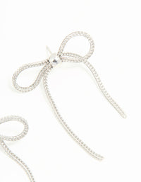 Silver Chain Bow Earrings - link has visual effect only