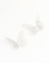 Silver Large Butterfly Stud Earrings - link has visual effect only