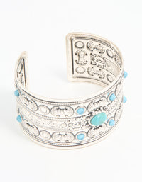 Antique Silver Turquoise Wrist Cuff - link has visual effect only