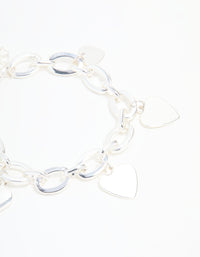 Silver Heart Charm Bracelet - link has visual effect only