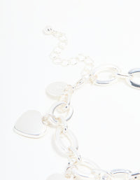 Silver Heart Charm Bracelet - link has visual effect only