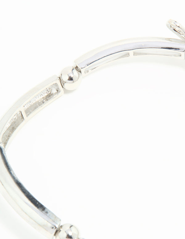 Silver Bow Stretch Bracelet