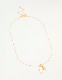 Gold Plated Diamante Wing Charm Pendant Necklace - link has visual effect only