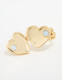 Gold Plated Heart Locket Ring - link has visual effect only