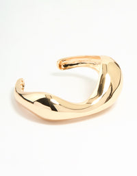 Gold Wavy Solid Wrist Cuff - link has visual effect only