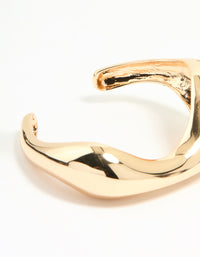 Gold Wavy Solid Wrist Cuff - link has visual effect only