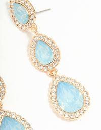 Gold Blue Diamante Pear Drop Earrings - link has visual effect only