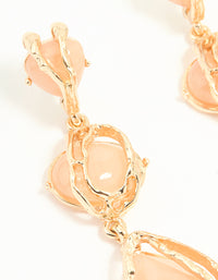 Gold Pink Acrylic Wrapped Drop Earrings - link has visual effect only